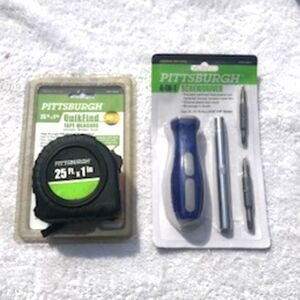 25 Ft Tape Measure & 4 in 1 Screwdriver Kit